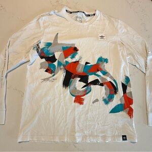 Adidas Abstract Brush Mens Large Long Sleeve T-SHIRT
